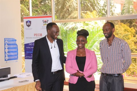 Three participants beside a CFC and PECB banner